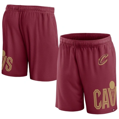 Fanatics Branded Wine Cleveland Cavaliers Free Throw Mesh Shorts