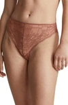 Polo Ralph Lauren High Waist Lace Briefs In Terracotta