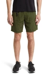 Zella Water Resistant Trail Shorts In Olive Night