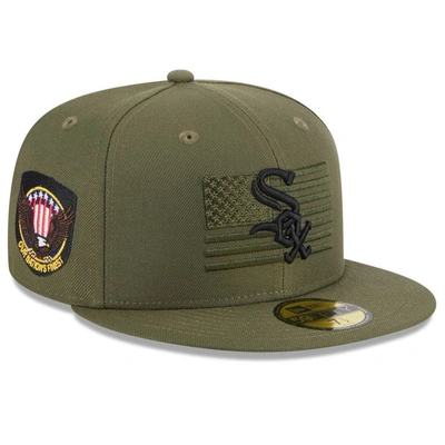 New Era Green Chicago White Sox 2023 Armed Forces Day On-field 59fifty Fitted Hat