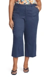 Nydj Utility Wide Leg Capri Linen Blend Pants In Oxford Navy