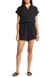 Beachlunchlounge Cotton Gauze Romper In Black