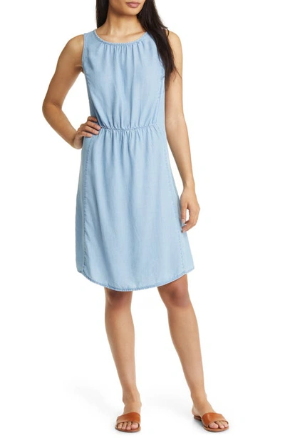 Beachlunchlounge Sleeveless Chambray Dress In Med Wash
