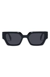 Le Specs Polyblock 51mm D-frame Sunglasses In Black