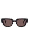 Le Specs Polyblock 51mm D-frame Sunglasses In Tokyo Tort