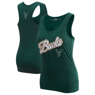 Pro Standard Hunter Green Milwaukee Bucks Script Tank Top