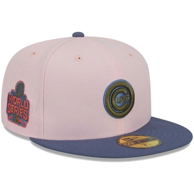 New Era Men's  Pink, Blue Chicago Cubs Olive Undervisor 59fifty Fitted Hat In Pink,blue