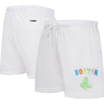 Pro Standard White Boston Red Sox Washed Neon Shorts