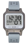 Nixon Heat Digital Rubber Strap Watch In Gunmetal Positive