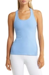 Beyond Yoga Space Dye Step Up Racerback Tank In Flower Blue Heather