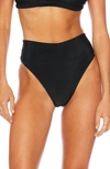 Beach Riot Highway High Waist Bikini Bottoms In Black