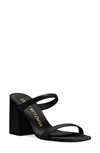 Stuart Weitzman Flareblock 85 Slide Sandal In Black Smooth Calf