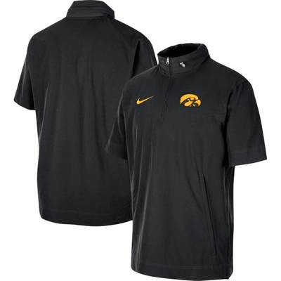 Nike Black Iowa Hawkeyes Coaches Half-zip Short Sleeve Jacket
