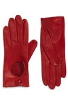 Seymoure Washable Leather Driver Gloves In Burgundy