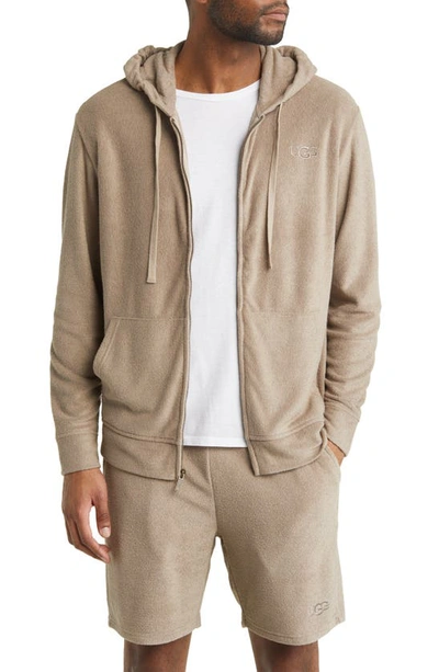 Ugg Edmond Terry Cloth Zip Hoodie In Wolf Grey