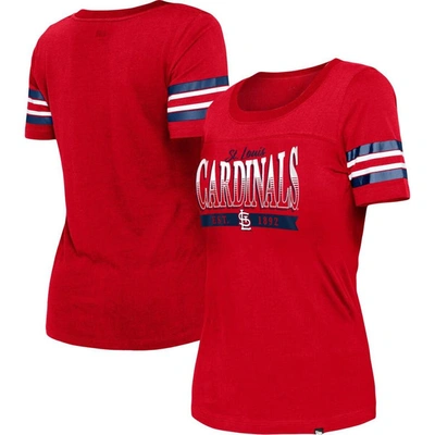 New Era Red St. Louis Cardinals Team Stripe T-shirt