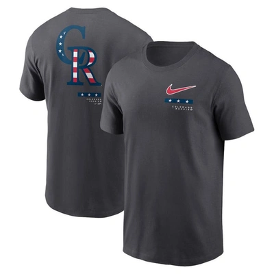 Nike Anthracite Colorado Rockies Americana T-shirt In Grey