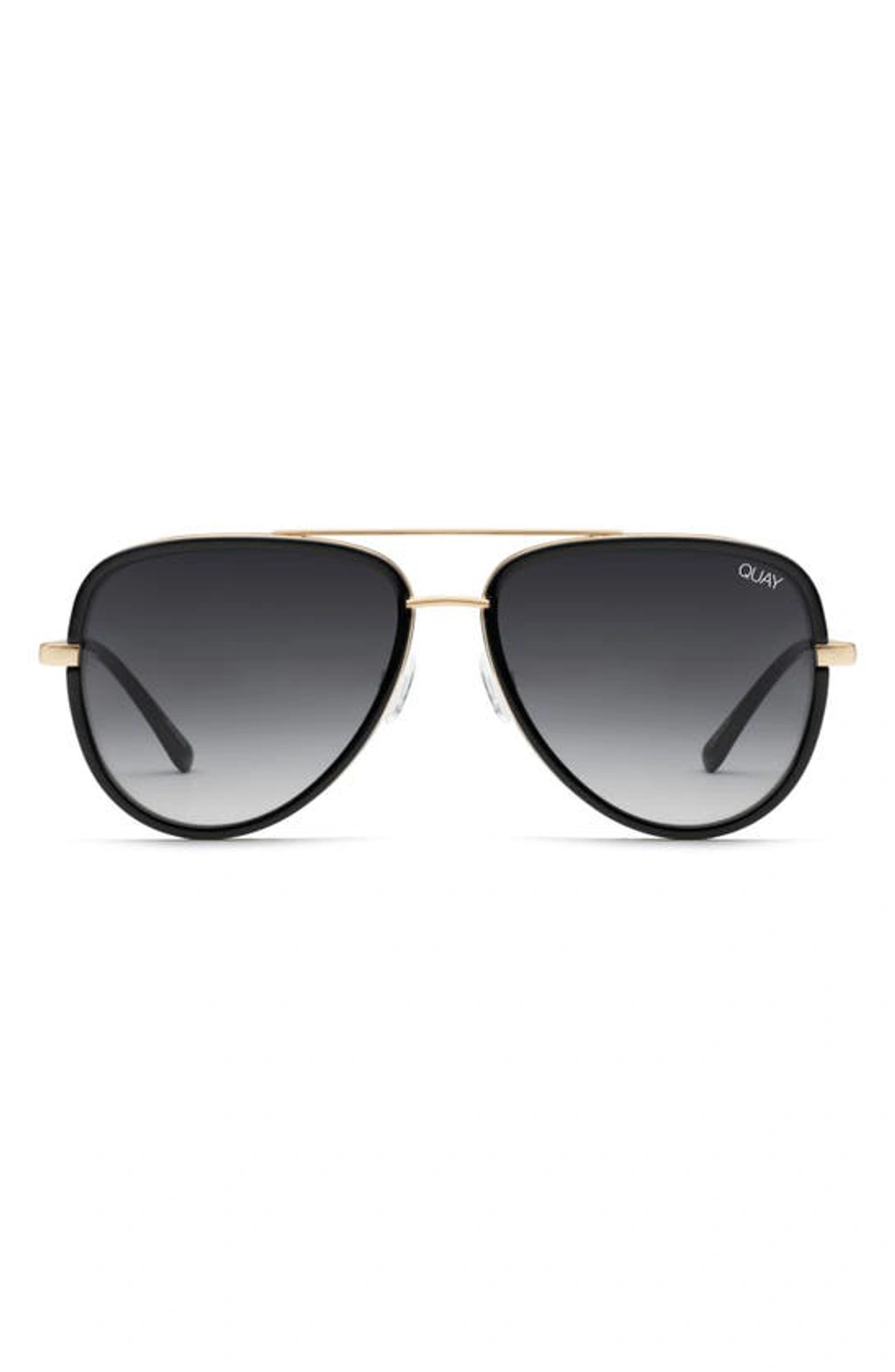 Quay All In 61mm Polarized Aviator Sunglasses In Black/ Smoke Polarized ...