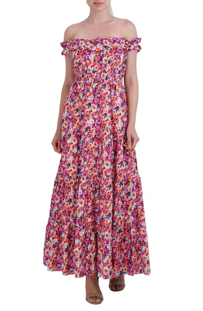 Laundry By Shelli Segal Off Shoulder Eyelet Dress In Floral