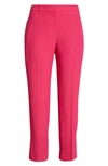Alexander Mcqueen Leaf Crepe Cigarette Trousers In Orchid Pink