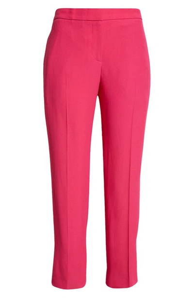 Alexander Mcqueen Leaf Crepe Cigarette Trousers In Rose