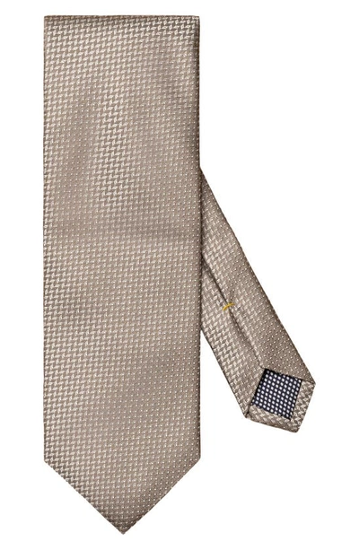 Eton Neat Jacquard Silk Tie In Medium Brown