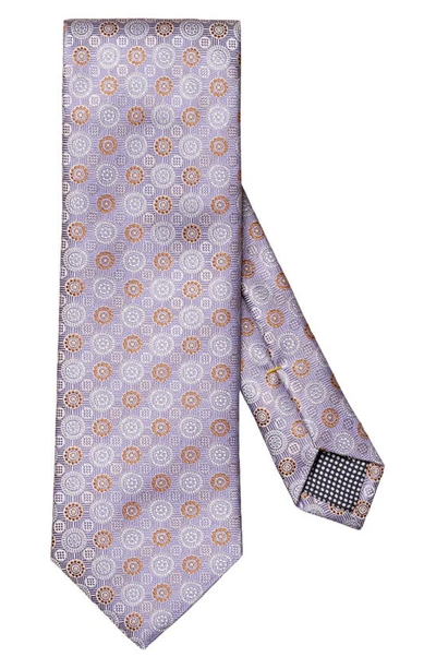 Eton Circle Medallion Silk Tie In Medium Purple