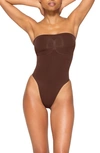 Skims Seamless Sculpt Strapless Bodysuit In Cocoa