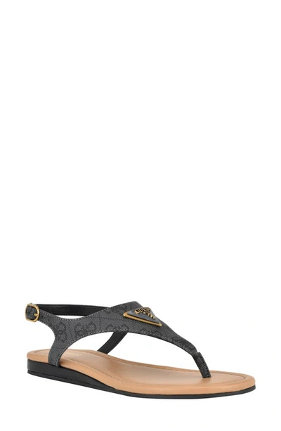 Guess Women's Unali Slingback Sandals In Black Logo Multi