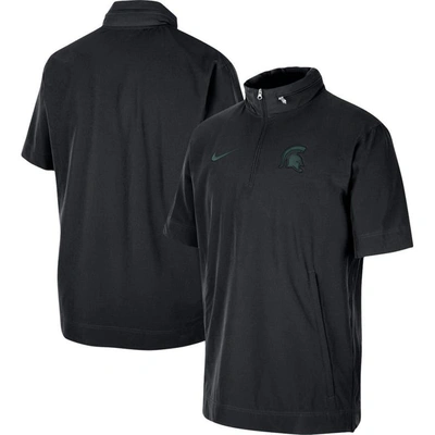 Nike Black Michigan State Spartans Coaches Half-zip Short Sleeve Jacket