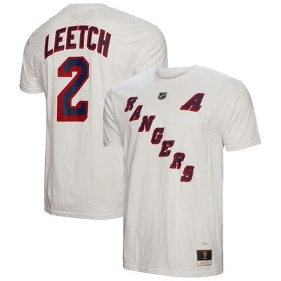 Mitchell & Ness Men's  Brian Leetch White New York Rangers Name And Number T-shirt