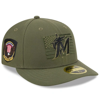 New Era Green Miami Marlins 2023 Armed Forces Day Low Profile 59fifty Fitted Hat