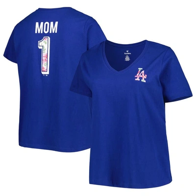 Profile Royal Los Angeles Dodgers Mother's Day Plus Size Best Mom Ever V-neck T-shirt