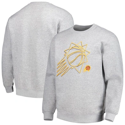 Stadium Essentials Unisex   Heather Gray Phoenix Suns Element Logo Pop Pullover Sweatshirt