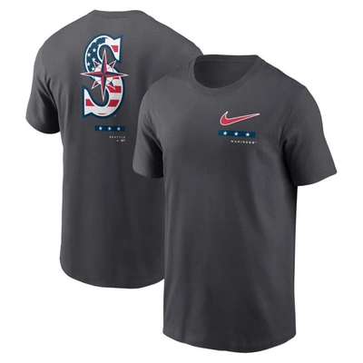 Nike Anthracite Seattle Mariners Americana T-shirt In Grey