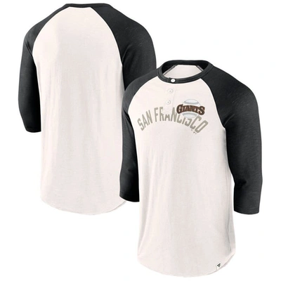 Fanatics Branded White/black San Francisco Giants Backdoor Slider Raglan 3/4-sleeve T-shirt In White,black