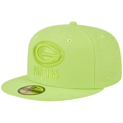 New Era Neon Green Green Bay Packers Color Pack Brights 59fifty Fitted Hat