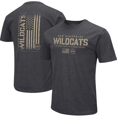 Colosseum Heather Black New Hampshire Wildcats Oht Military Appreciation Flag 2.0 T-shirt