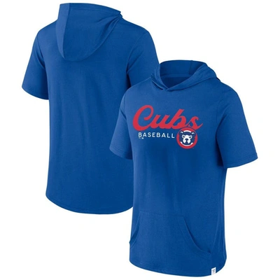 Fanatics Branded Royal Chicago Cubs Offensive Strategy Short Sleeve Pullover Hoodie