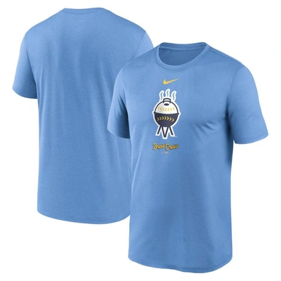 Nike Light Blue Milwaukee Brewers City Connect Logo T-shirt