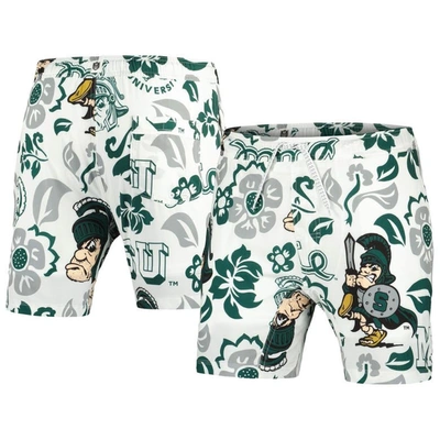 Wes & Willy White Michigan State Spartans Vault Tech Swimming Trunks