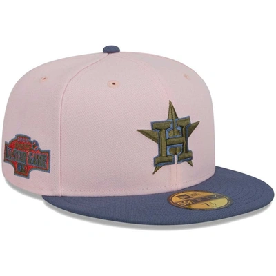 New Era Men's  Pink, Blue Houston Astros Olive Undervisor 59fifty Fitted Hat In Pink,blue