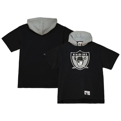 Mitchell & Ness Men's  Black Las Vegas Raiders Postgame Short Sleeve Hoodie