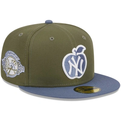 New Era Men's  Olive, Blue New York Yankees 59fifty Fitted Hat In Olive,blue