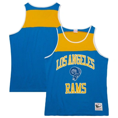 Mitchell & Ness Men's  Royal, Gold Los Angeles Rams Gridiron Classics Heritage Colorblock Tank Top In Royal,gold