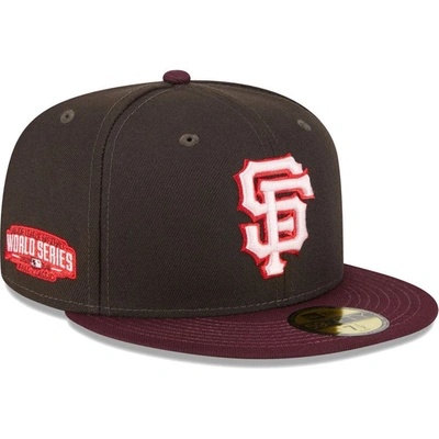 New Era Men's  Brown, Maroon San Francisco Giants Chocolate Strawberry 59fifty Fitted Hat In Brown,maroon