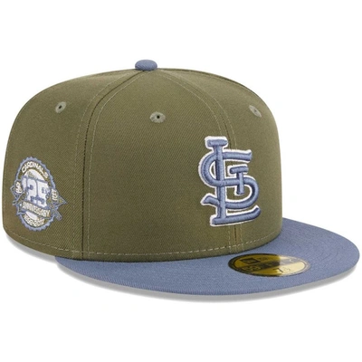 New Era Men's  Olive, Blue St. Louis Cardinals 59fifty Fitted Hat In Olive,blue