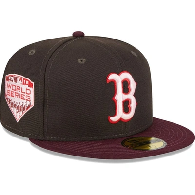 New Era Men's  Brown, Maroon Boston Red Sox Chocolate Strawberry 59fifty Fitted Hat In Brown,maroon