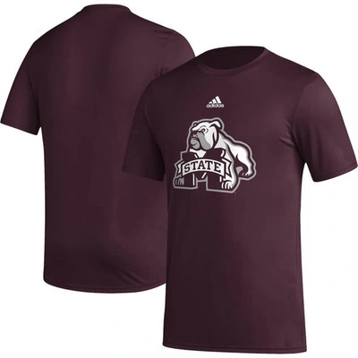 Adidas Originals Adidas Maroon Mississippi State Bulldogs Basics Secondary Pre-game Aeroready T-shirt