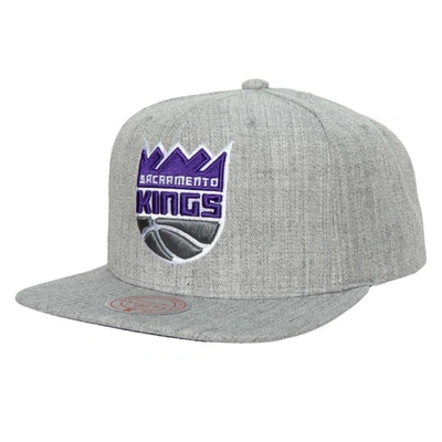 Mitchell & Ness Men's  Heather Gray Sacramento Kings Hardwood Classics 2.0 Snapback Hat